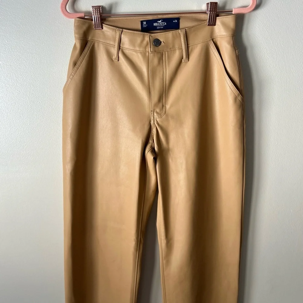 Hollister Women's Leather Tan Pants - Picture 3 of 5